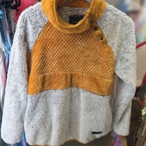 Simply Southern Orange and Gray Fleece Pullover